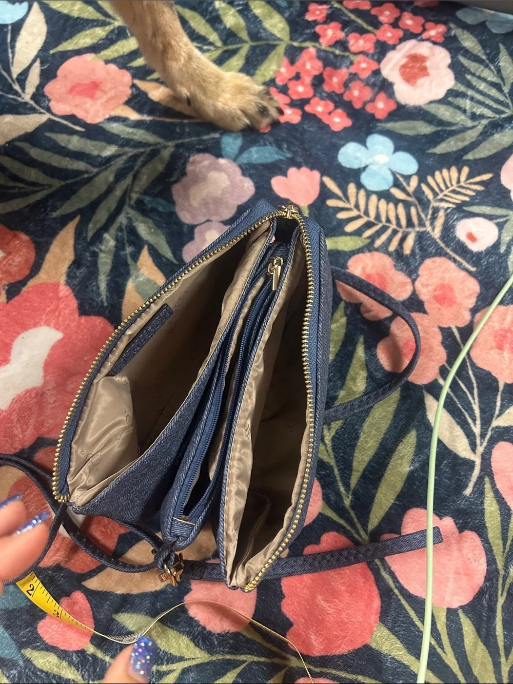 Nwot Jen & Co Casual Denim Crossbody Bag - Blue